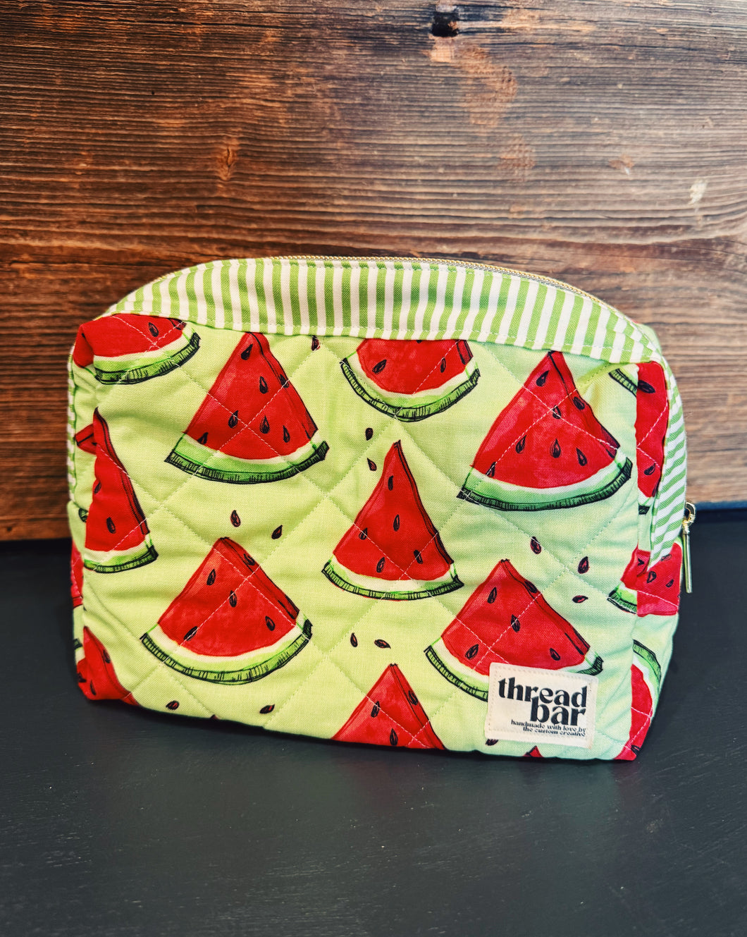 THREAD BAR: LARGE WATERMELON COSMETIC CASE