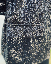 Load image into Gallery viewer, STEVE MADDEN: PAYTON BLAZER - BLACK SEQUIN
