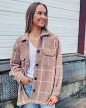 Load image into Gallery viewer, Z SUPPLY: PLAID TRUCKER JACKET - HEATHER TAUPE
