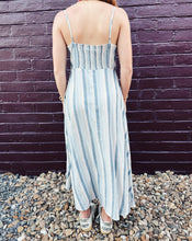 Load image into Gallery viewer, SADIE &amp; SAGE: SWEETGRASS STRIPED MIDI DRESS BLUE MULTI
