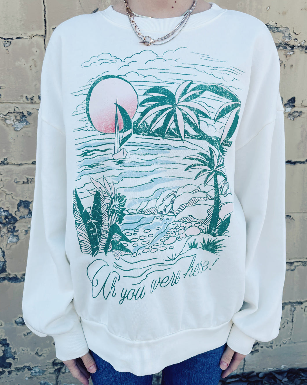 Z SUPPLY: WISHES SUNDAY SWEATSHIRT - SEA SALT