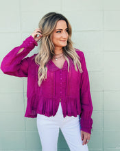 Load image into Gallery viewer, FREE PEOPLE: ELODIE BLOUSE - DRAGONFRUIT

