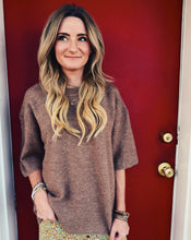 Load image into Gallery viewer, FREE PEOPLE: MARGOT SWEATER TEE - BROWNIE MELANGE
