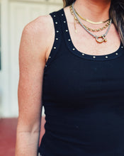 Load image into Gallery viewer, SADIE &amp; SAGE: RUBY STUDDED TANK - BLACK
