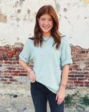 Load image into Gallery viewer, FREE PEOPLE: MARGOT SWEATER TEE - ANGEL FALLS MELANGE
