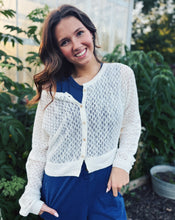 Load image into Gallery viewer, FREE PEOPLE: MARIS FINE GAUGE CARDI - CLEAN IVORY
