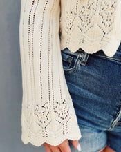 Load image into Gallery viewer, SADIE &amp; SAGE: CHAMOMILE FRONT TIE CARDIGAN - IVORY
