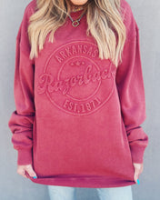 Load image into Gallery viewer, GAMEDAY SOCIAL: CARSEN RAZORBACK SWEATSHIRT - WASHED RED
