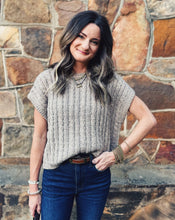 Load image into Gallery viewer, SADIE &amp; SAGE: EFFORTLESS CABLE KNIT SWEATER VEST - GRAY BEIGE
