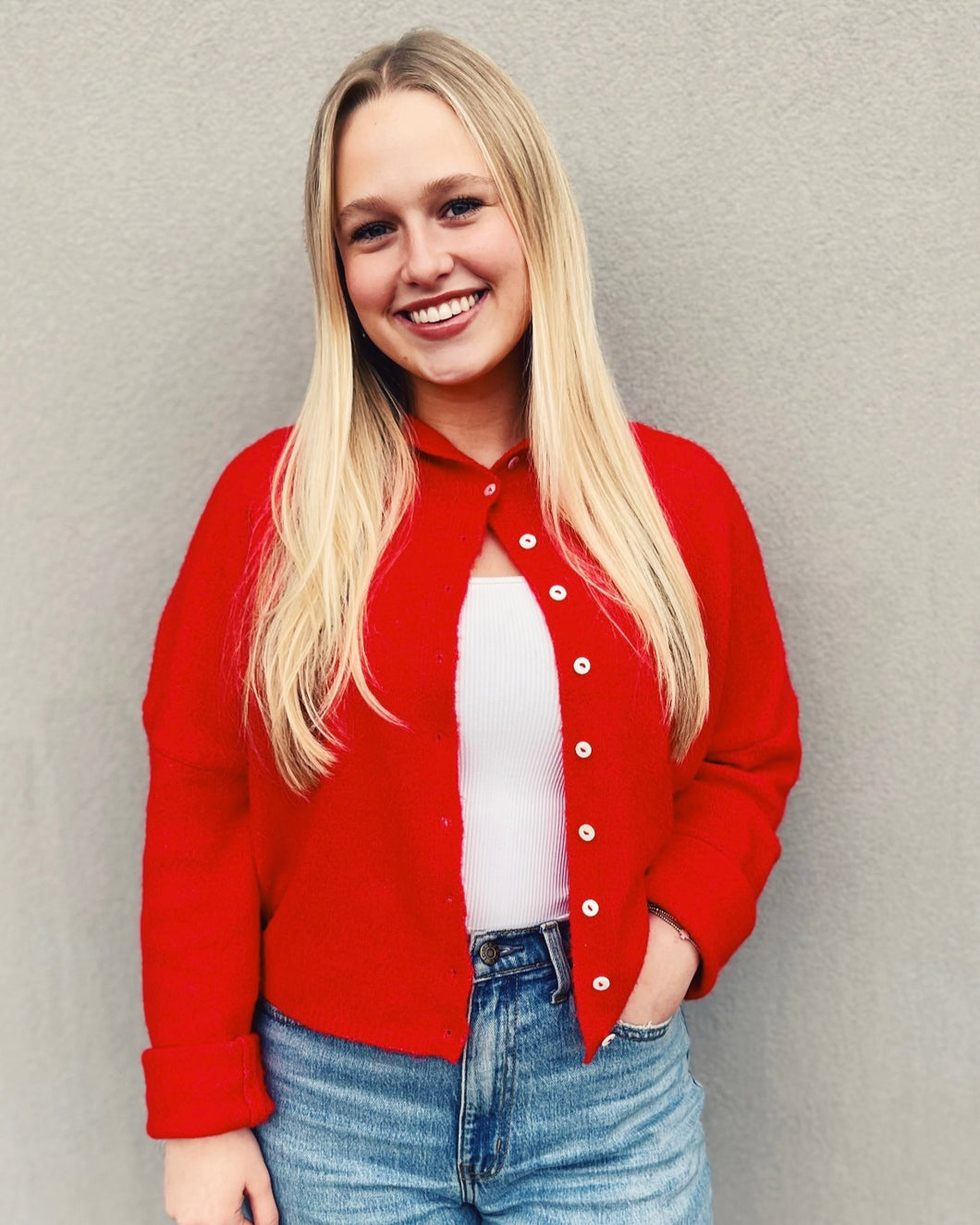 THE PERFECT CARDIGAN - RED