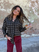 Load image into Gallery viewer, Z SUPPLY: RIVER PLAID BUTTON UP - ASH BLACK

