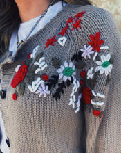 Load image into Gallery viewer, SADIE &amp; SAGE: SABLE FLORAL EMBROIDERED CARDIGAN - GRAY
