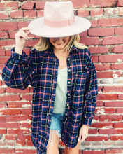 Load image into Gallery viewer, FREE PEOPLE: HAPPY HOUR PLAID - NAVY - Leaning Willow
