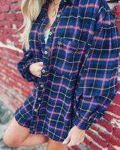 Load image into Gallery viewer, FREE PEOPLE: HAPPY HOUR PLAID - NAVY - Leaning Willow
