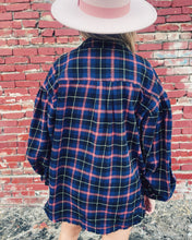 Load image into Gallery viewer, FREE PEOPLE: HAPPY HOUR PLAID - NAVY - Leaning Willow
